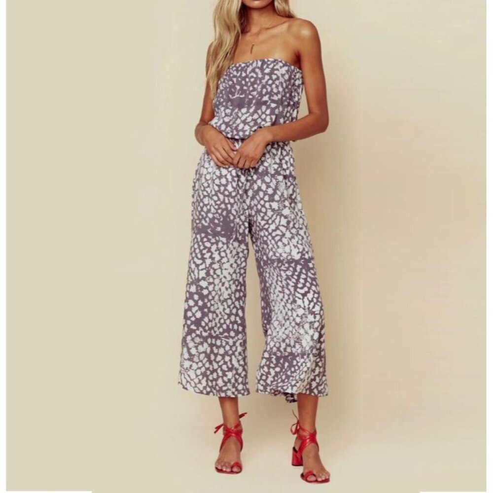 Blue Life Bell Jumper Women's Small Wide Leg Grey tie dye Beach Flowy‎